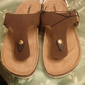Brown Leather Birkins Sandals for Women